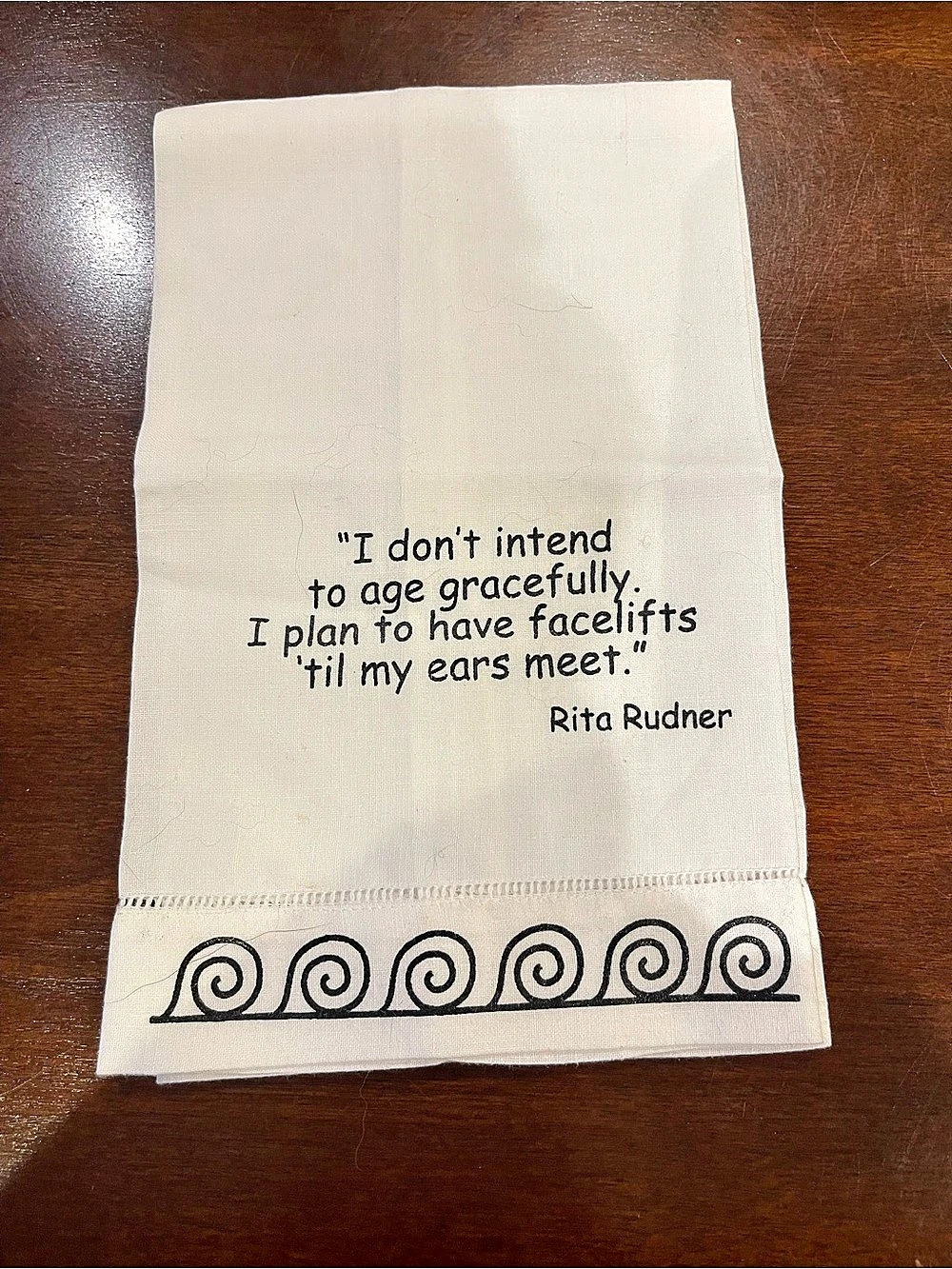 Quote Hand Towel in white